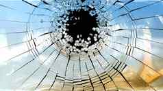 犯罪场景块破碎的镜子玻璃