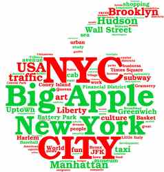 纽约城市大苹果标签云