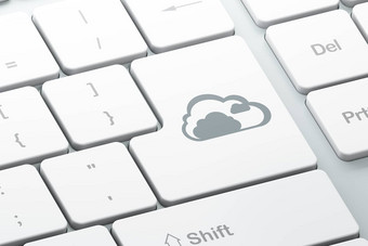 云计算概念云电脑键盘背景