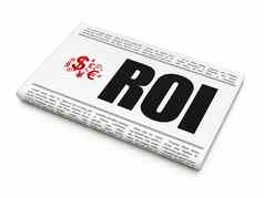 金融新闻概念报纸ROI金融象征