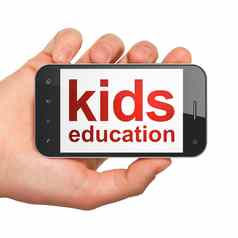 教育概念智能手机孩子们教育