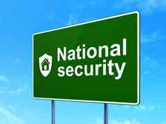安全概念国家安全盾路标志背景