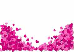 框架粉红色的心白色背景情人节一天