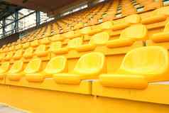 黄色的椅子内部体育场