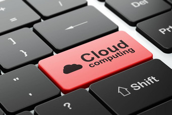 云技术概念云云计算电脑键盘背景