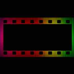 电影带光谱发光的孤立的黑色的背景
