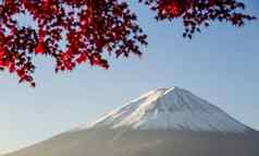 山富士红色的秋天叶日本