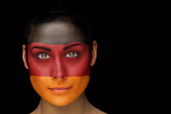 德国足球风扇脸油漆