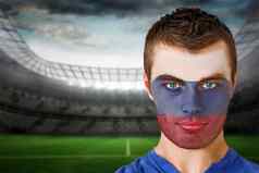 俄罗斯足球风扇脸油漆