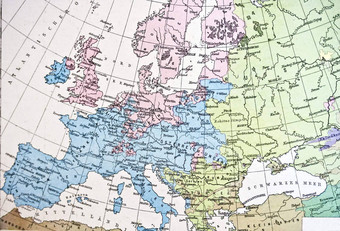 古老的地图欧洲手工制作的