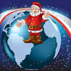 圣诞节问候圣诞老人老人全球