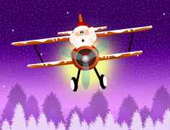 圣诞老人老人飞机