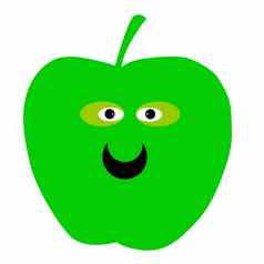 微笑绿色苹果