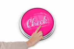 手紧迫的粉红色的按钮乳房癌症意识