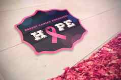 复合图像乳房癌症意识徽章