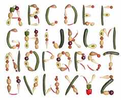 字母形成蔬菜
