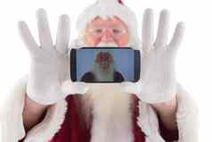 圣诞老人记录智能手机