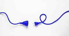 蓝色的权力电缆