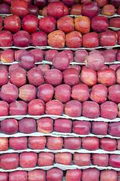 红色的苹果亚洲市场食物水果背景