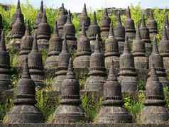 细节koe-thaung寺庙mrauk缅甸