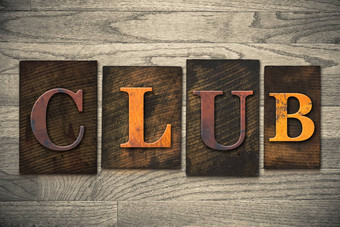 俱乐部概念木凸版印刷的类型