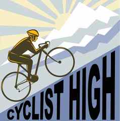 骑自行车的人赛车自行车陡峭的山