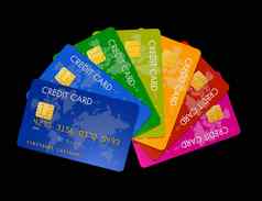 彩色的信贷卡片