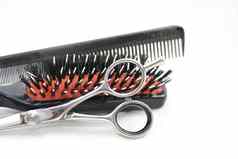 理发师工具刷梳子一对剪刀