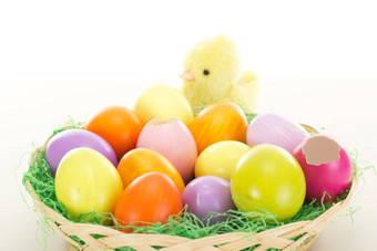 复活节鸡蛋篮子小鸡