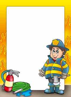火保护框架消防队员