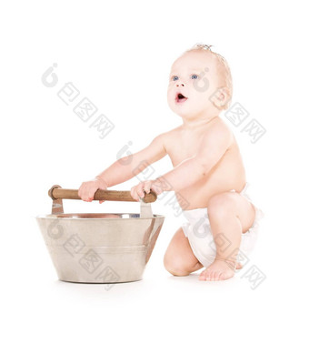 婴儿男孩洗澡盆
