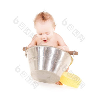 婴儿男孩洗澡盆