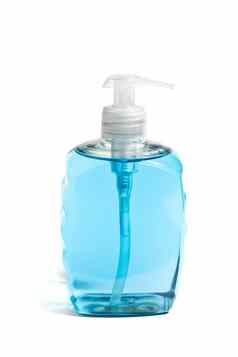 液体肥皂蓝色的瓶