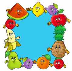 框架卡通水果