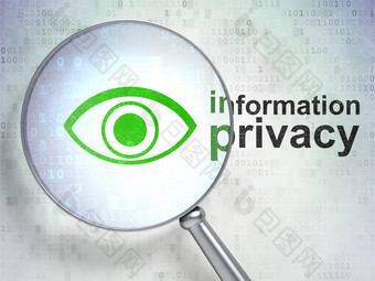 隐私概念眼睛信息隐私光学玻璃