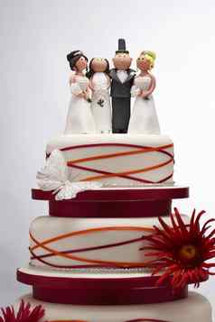 婚礼蛋糕有趣的雕像