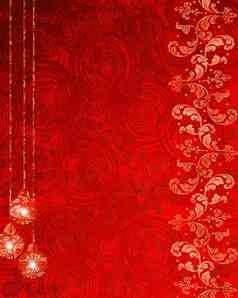红色的摘要背景圣诞节装饰