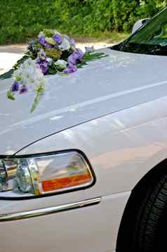 装饰丝带优雅的婚礼车