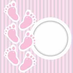 粉红色的框架婴儿步骤