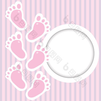 粉红色的框架婴儿步骤