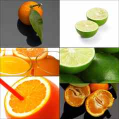 柑橘类水果拼贴画