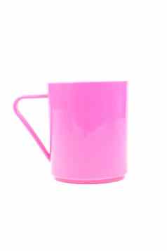 粉红色的塑料杯