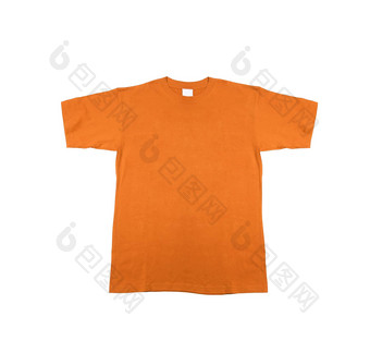 橙色t恤孤立的白色