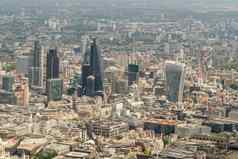 直升机视图城市伦敦空中现代天际线