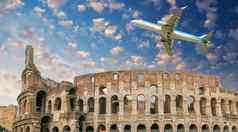 飞机罗马圆形大剧场罗马