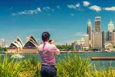 旅游拍摄悉尼天际线南威尔士澳大利亚