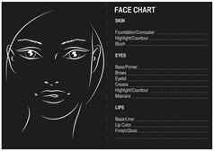 脸图表化妆艺术家空白脸图表