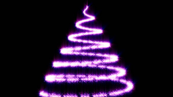圣诞节树黑色的背景色彩斑斓的呈现