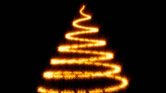 圣诞节树黑色的背景色彩斑斓的呈现
