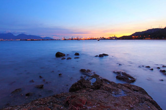 日落海岸在香港香港